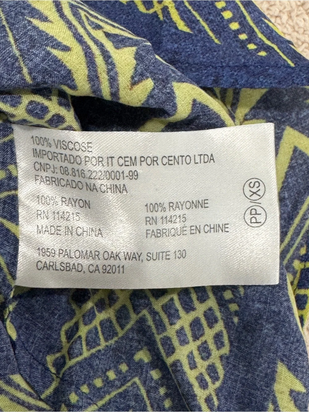 ViX Paula Hermanny Geometric Print Tunic Swim Coverup XS‑S Rayon Resortwear